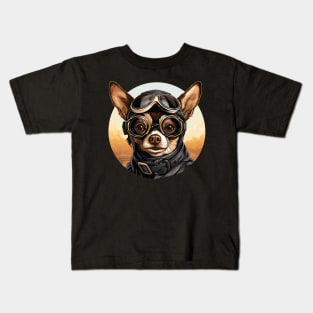 Chihuaha Dog Funny Pilot Kids T-Shirt